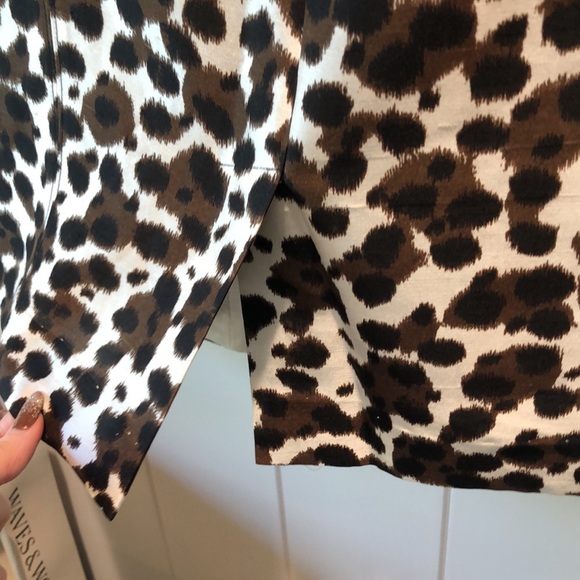 AnnTaylor 100 silk animal print sheath fitted dress lined back zip 4 - Picture 5 of 8